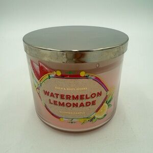 Bath & Body Works Watermelon Lemonade 3 Wick Candle Sweet Scent 14.5oz Pink NEW